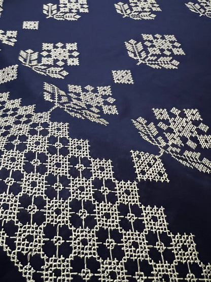 Fabareeze Navy blue 3 PC Lawn Embroidered