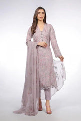 Fabareeze Grey 3 PC Lawn Embroidered
