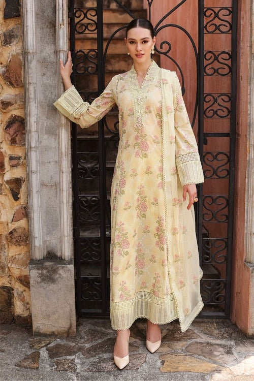 Fabareeze Yellow 3 PC Lawn Embroidered