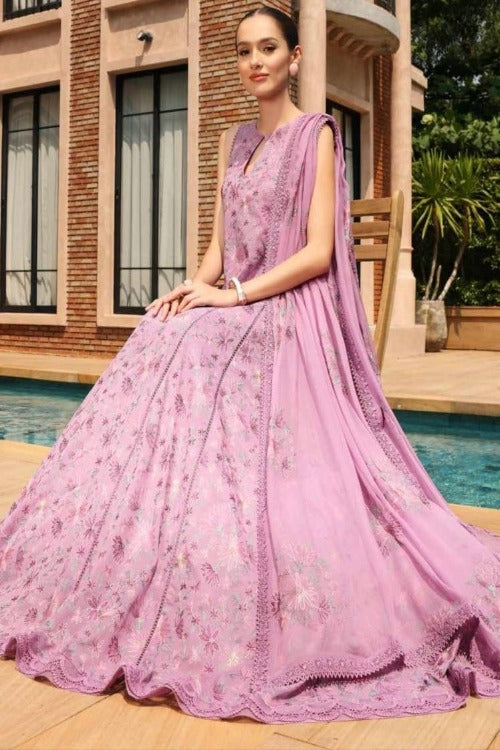 Fabareeze Purple 3 PC Lawn Embroidered