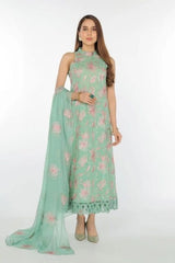 Fabareeze Green 3 PC Lawn Embroidered