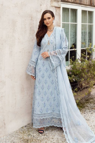 Fabareeze Blue grey 3 PC Lawn Embroidered