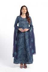 Fabareeze Navy blue 3 PC Lawn Embroidered