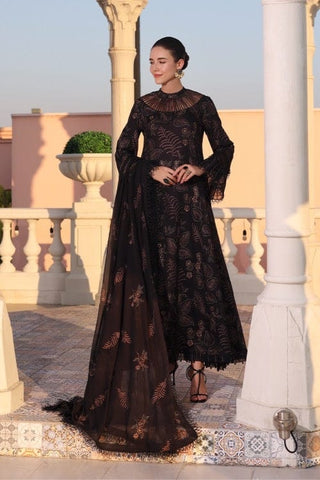 Fabareeze Black 3 PC Lawn Embroidered