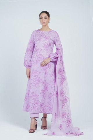 Fabareeze Purple 3 PC Lawn Embroidered