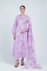 Fabareeze Purple 3 PC Lawn Embroidered