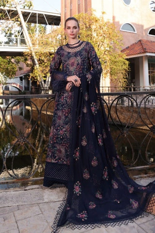 Fabareeze Navy blue 3 PC Lawn Embroidered