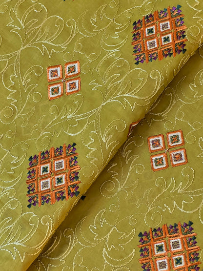 Fabareeze Mustard 3 PC Lawn Embroidered