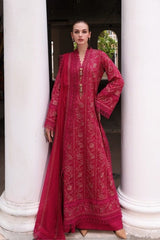 Fabareeze Red 3 PC Lawn Embroidered