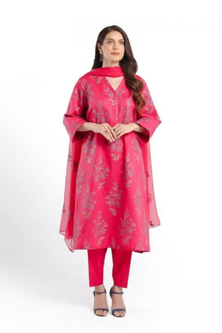 Fabareeze Pink 3 PC Lawn Embroidered