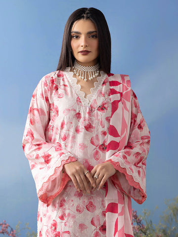 Fabareeze 3 PC Lawn Printed Emb Handmade