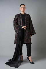 Fabareeze Black 3 PC Shisha work Karandi