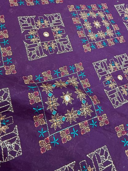 Fabareeze Purple 3 PC shishakari Embroidered