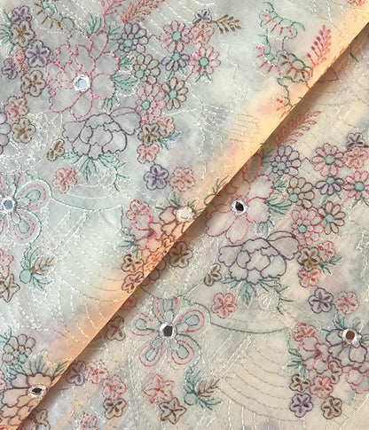 Fabareeze Light peach 3 PC shishakari Embroidered