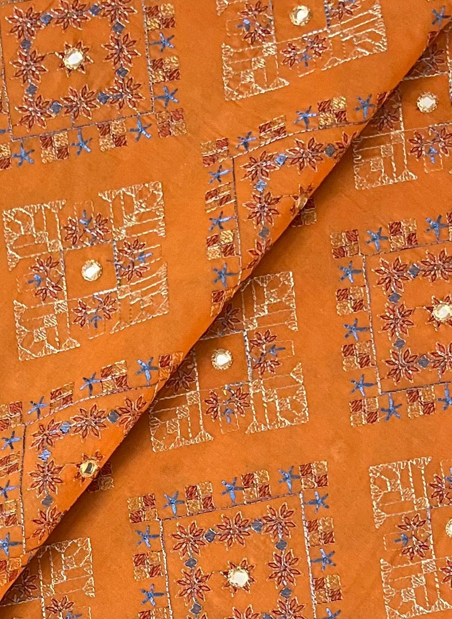 Orange Shishakari Embroidered Lawn – 3 Piece