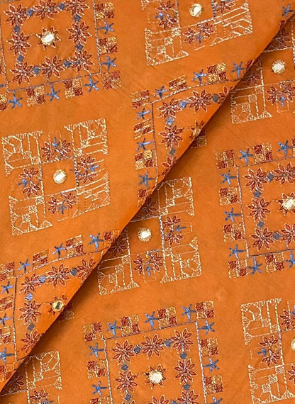 Orange Shishakari Embroidered Lawn – 3 Piece