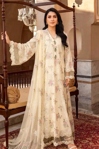 Fabareeze Cream 3 PC Swiss Lawn Embroidered