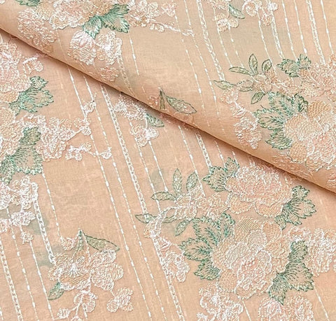 Fabareeze Peach 3 PC Swiss Lawn Embroidered