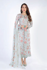 Fabareeze Grey 3 PC Swiss Lawn Embroidered