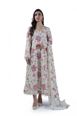 Fabareeze Cream 3 PC Swiss Lawn Embroidered