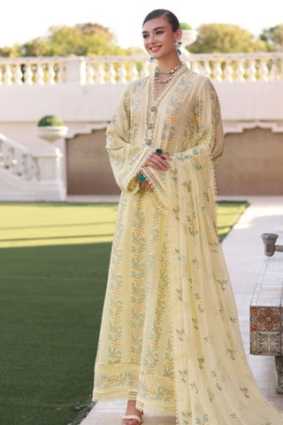 Fabareeze Yellow 3 PC Swiss Lawn Embroidered