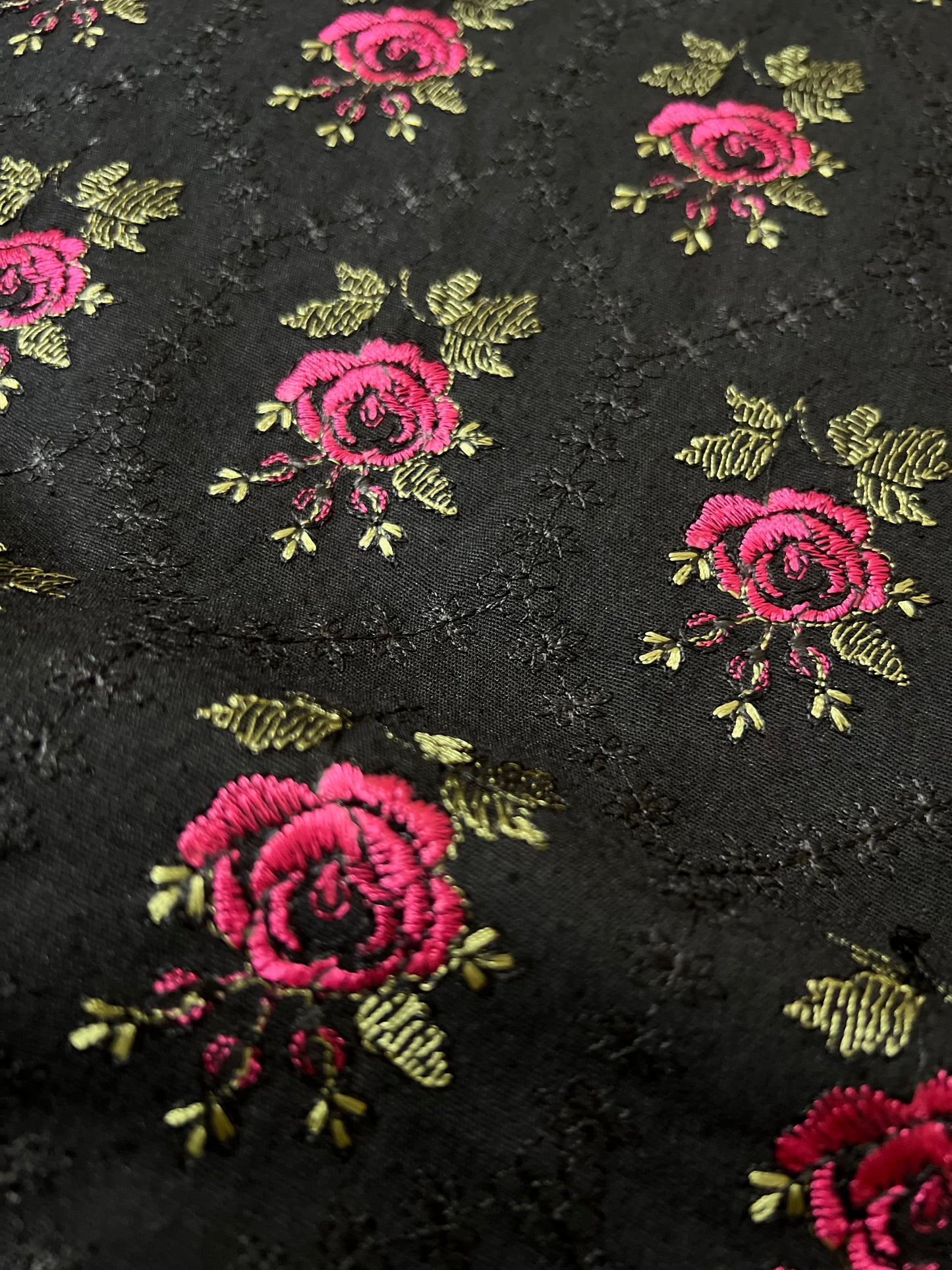 Black Embroidered Karandi