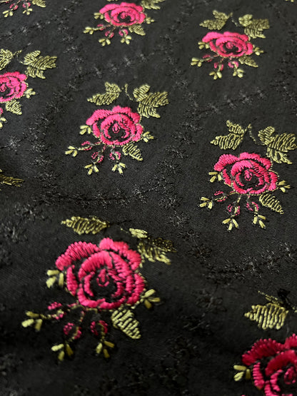 Black Embroidered Karandi