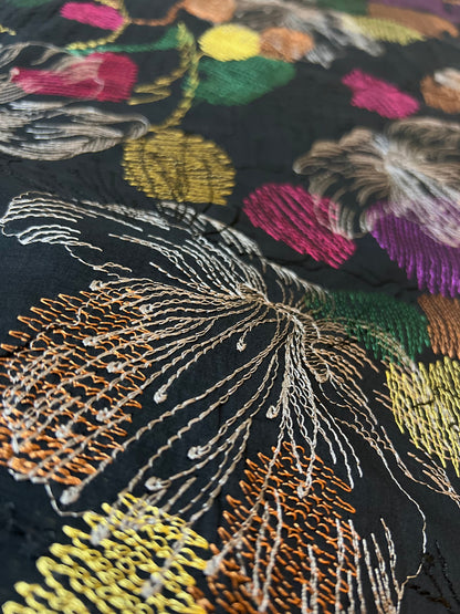 Black Embroidered Lawn