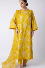 Yellow Embroidered Lawn (Unstitched)