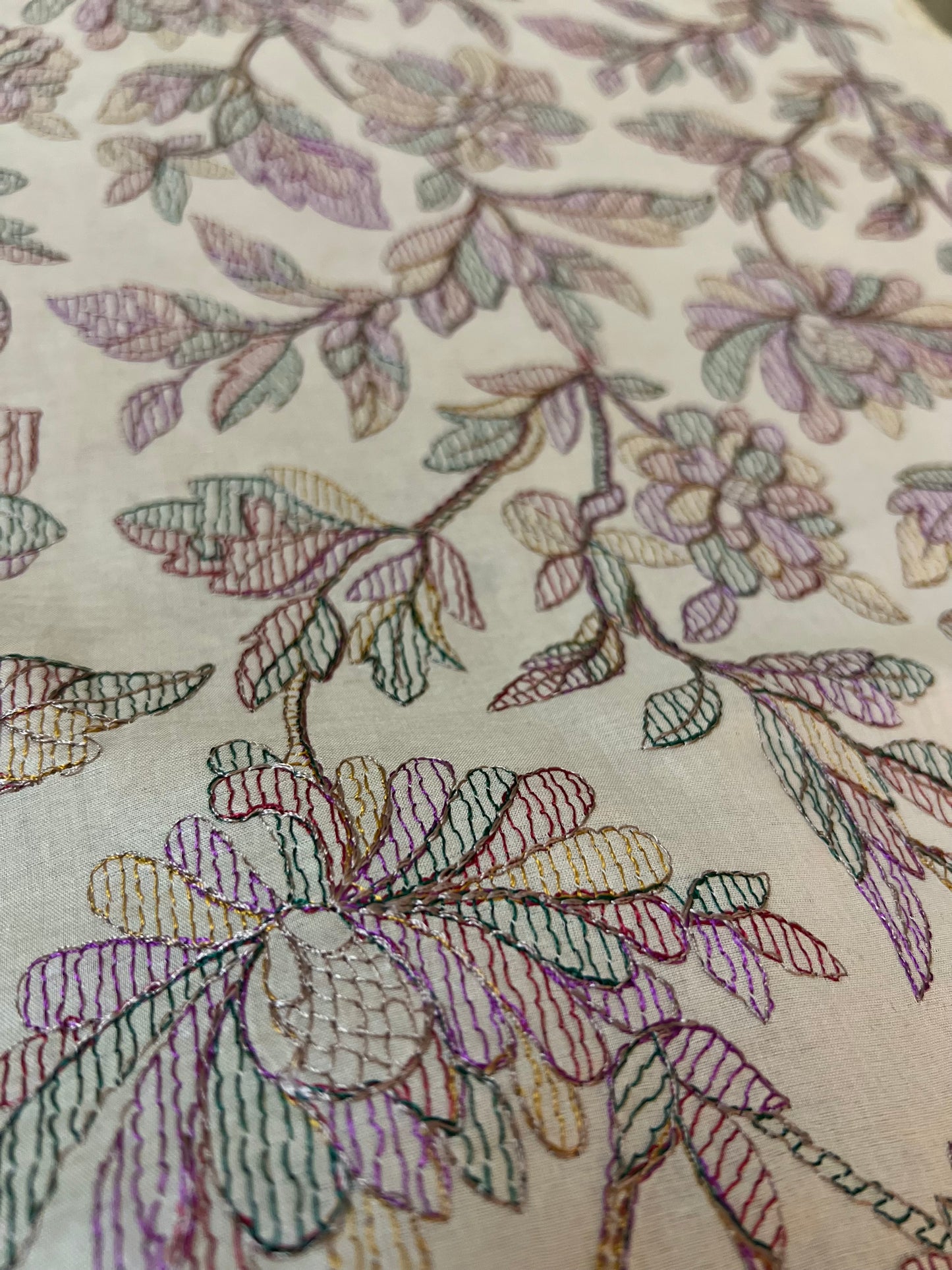 Beige Embroidered Lawn