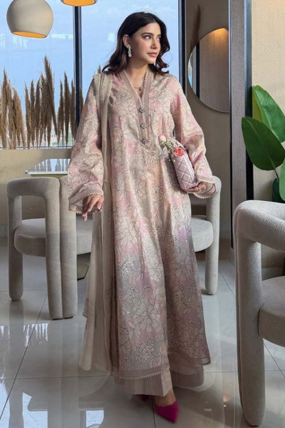 Beige Embroidered Lawn