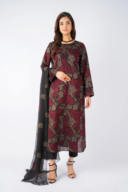 Black Embroidered Lawn