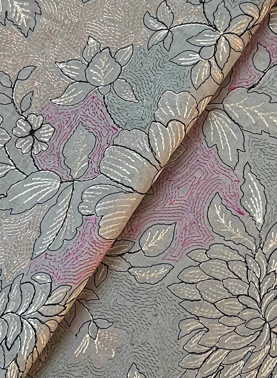 Grey Embroidered Lawn