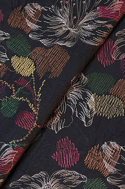 Black Embroidered Lawn