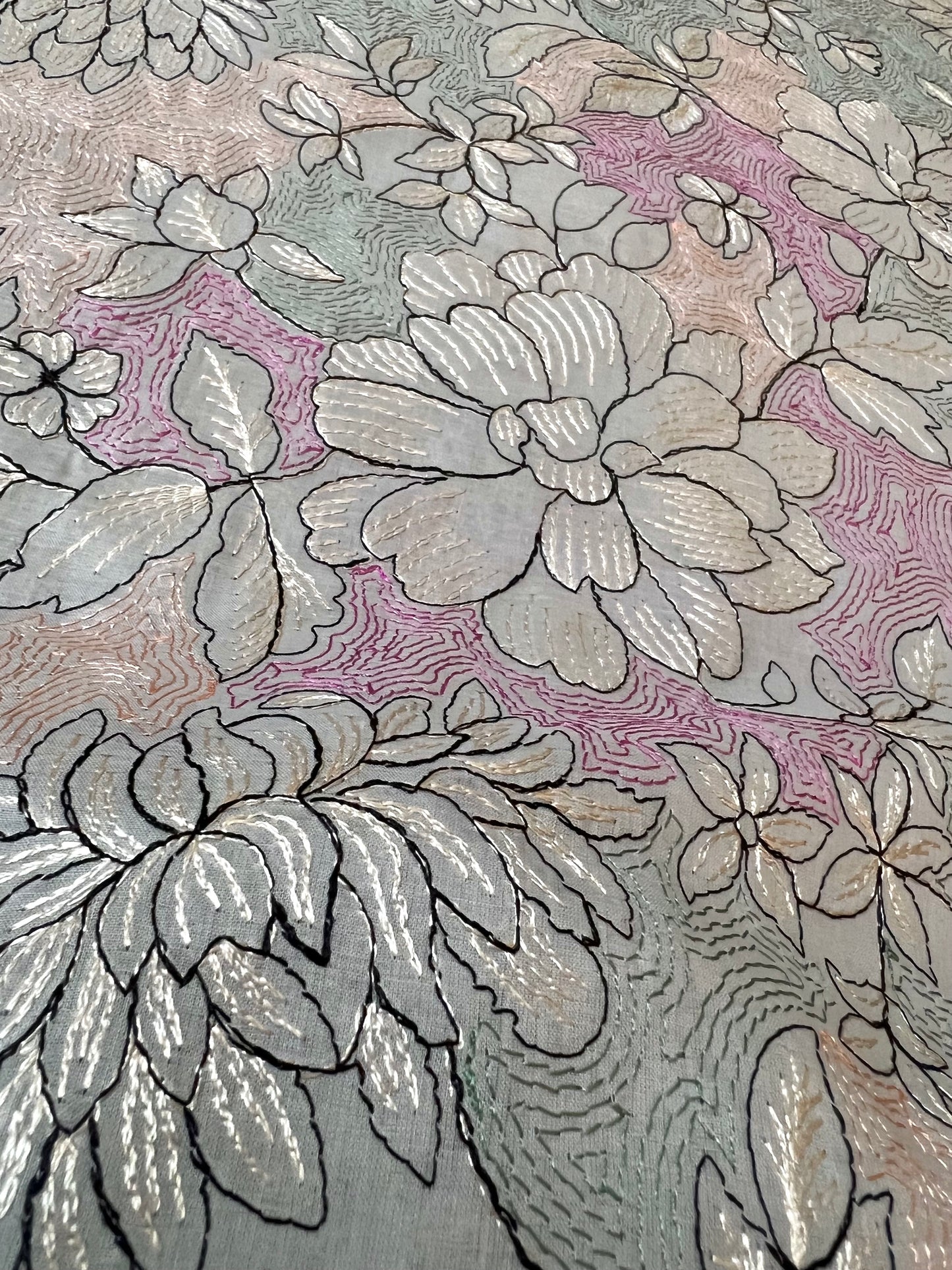 Grey Embroidered Lawn