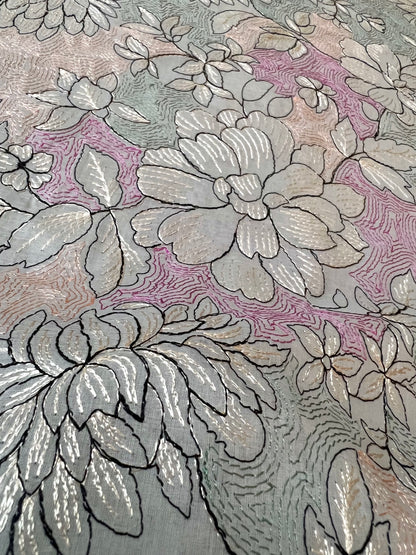 Grey Embroidered Lawn