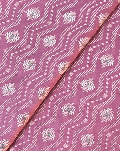 Pink Embroidered Lawn
