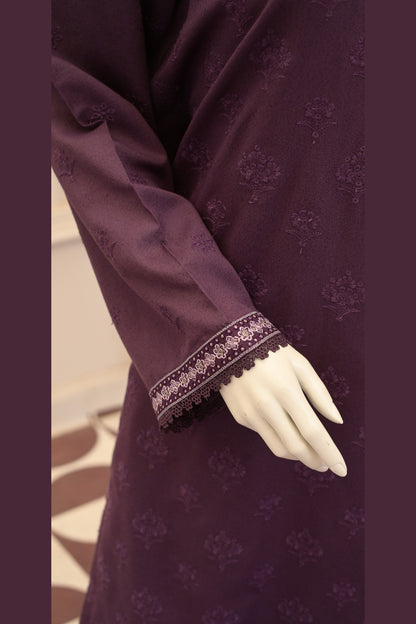 Purple Karandi Shawl Set - detail