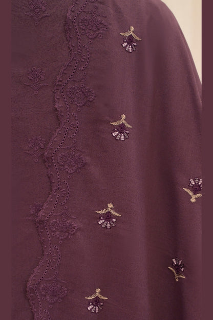 Purple Karandi Shawl Set - detail