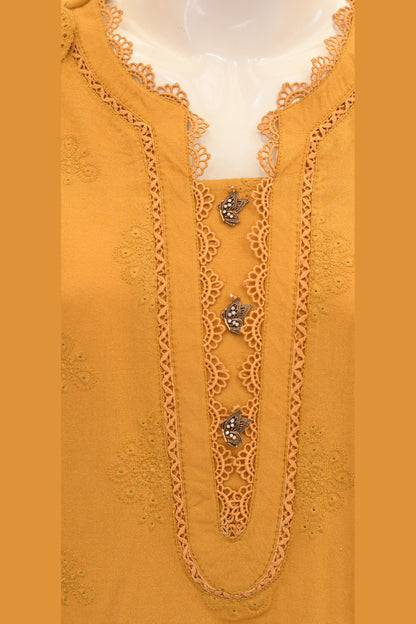 Mustard Karandi Shawl Set - detail