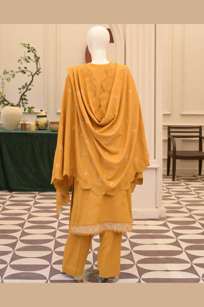 Mustard Karandi Shawl Set - detail