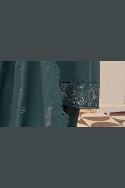 Teal Karandi Shawl Set - detail