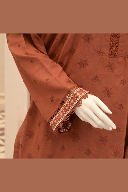 Rust Karandi Shawl Set - detail