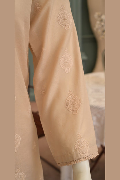 Peach Karandi Shawl Set - detail