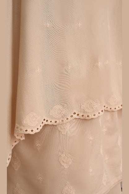 Peach Karandi Shawl Set - detail