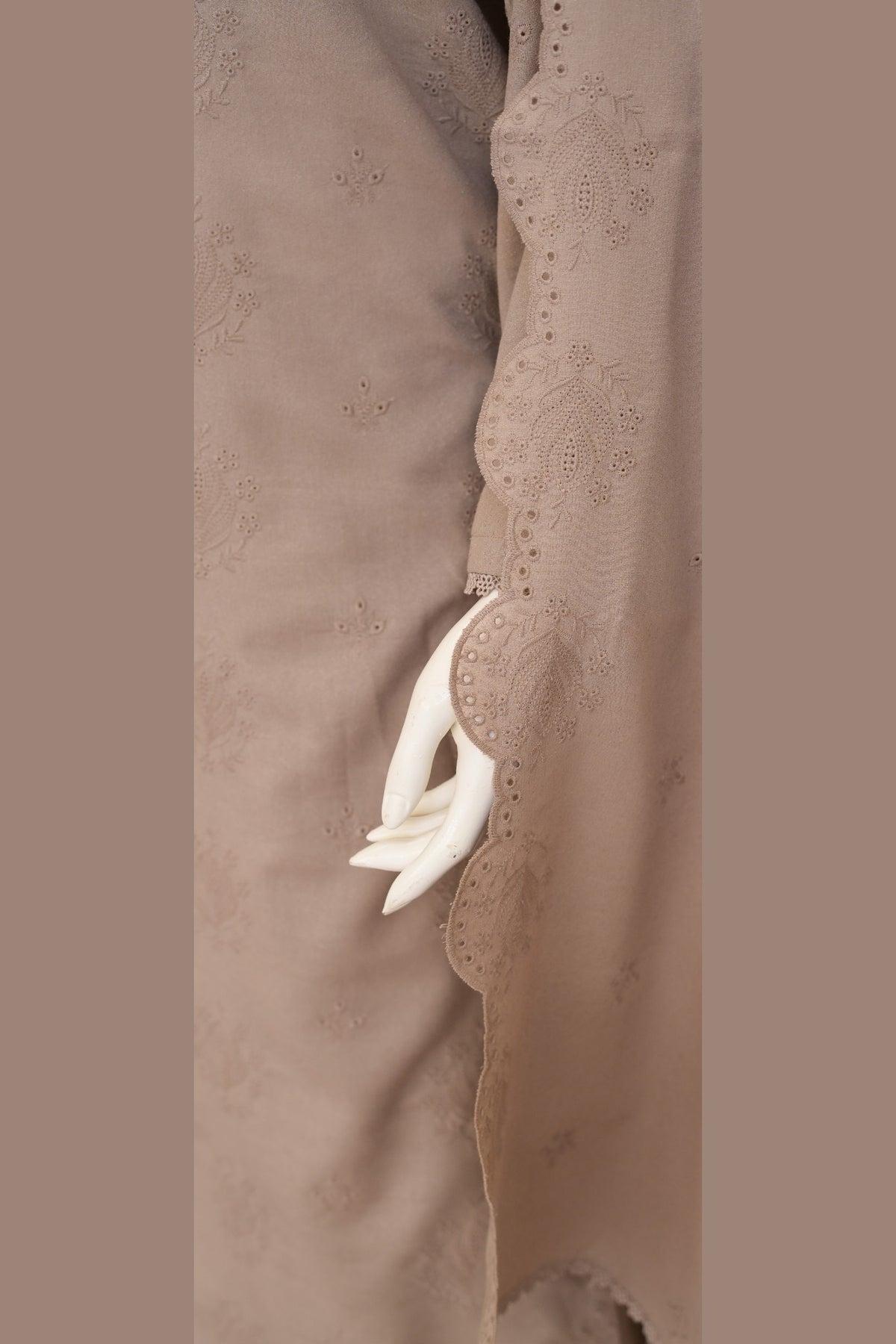 Brown Karandi Shawl Set - detail