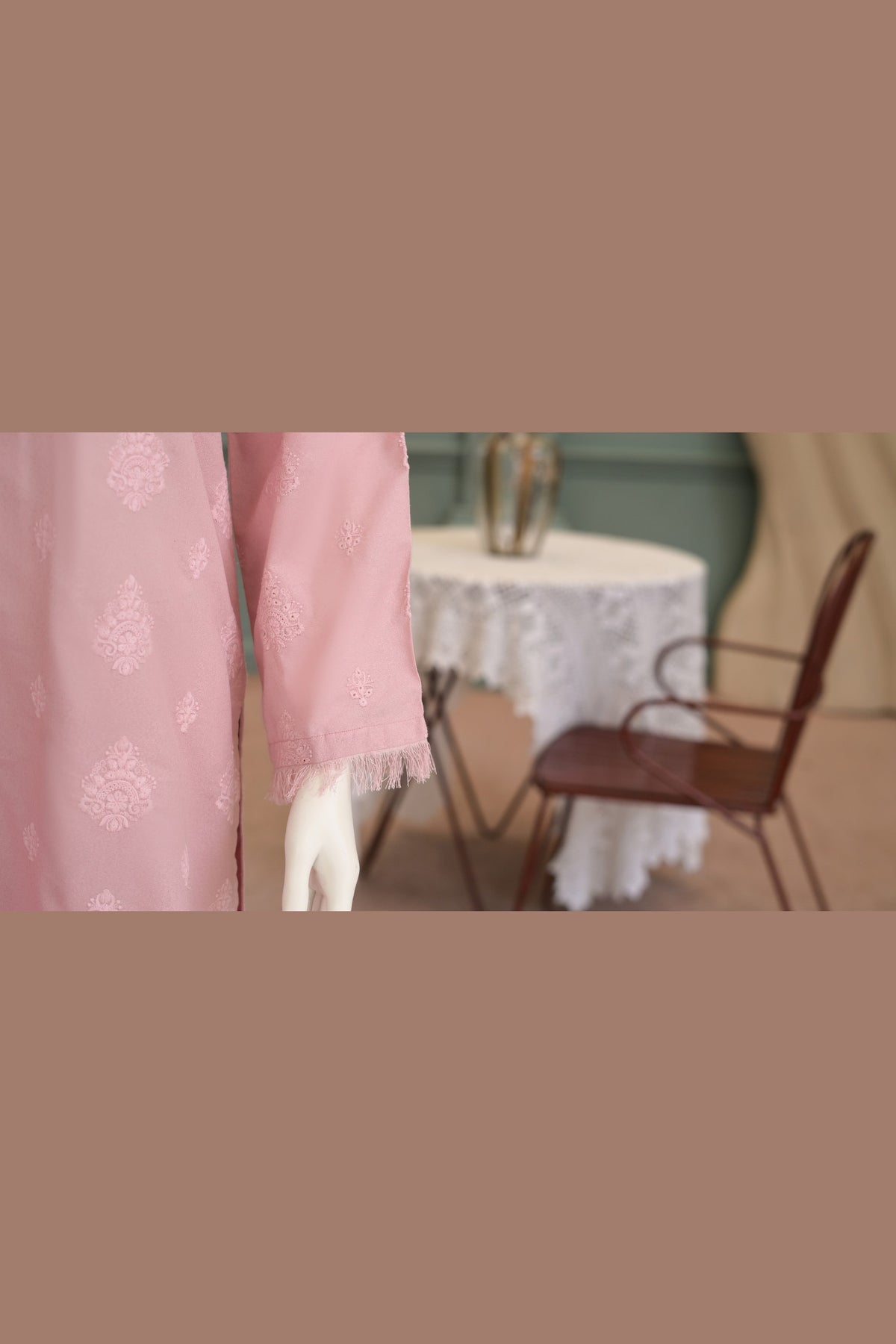 Tea Pink Karandi Shawl Set - detail