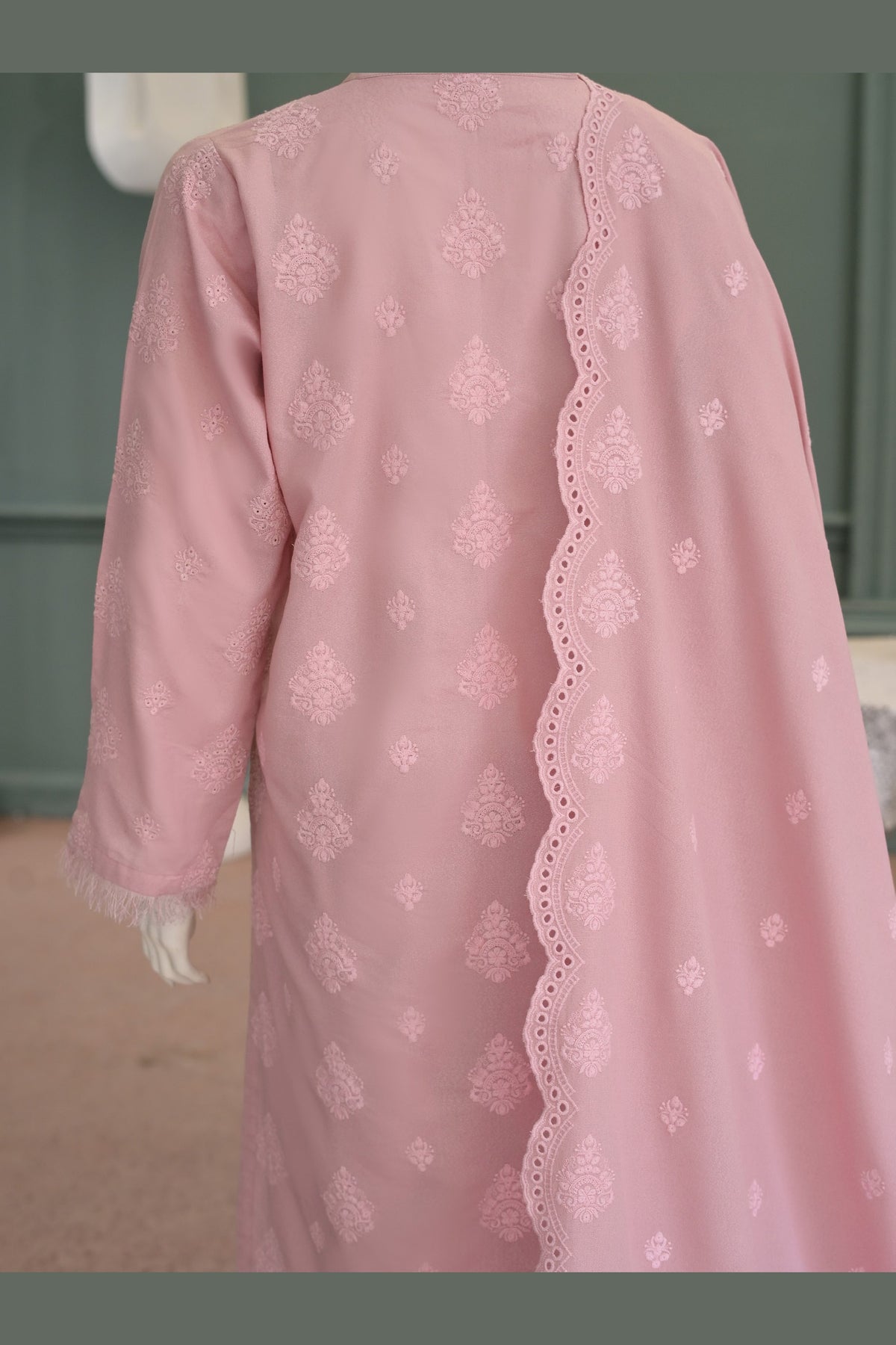 Tea Pink Karandi Shawl Set - detail