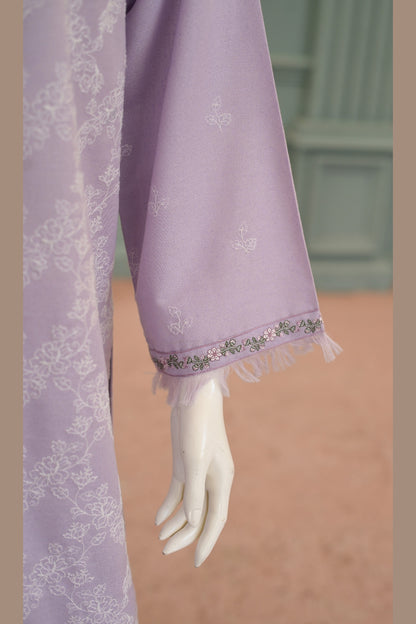 Lilac Karandi Shawl Set - sleeve and cuff detail