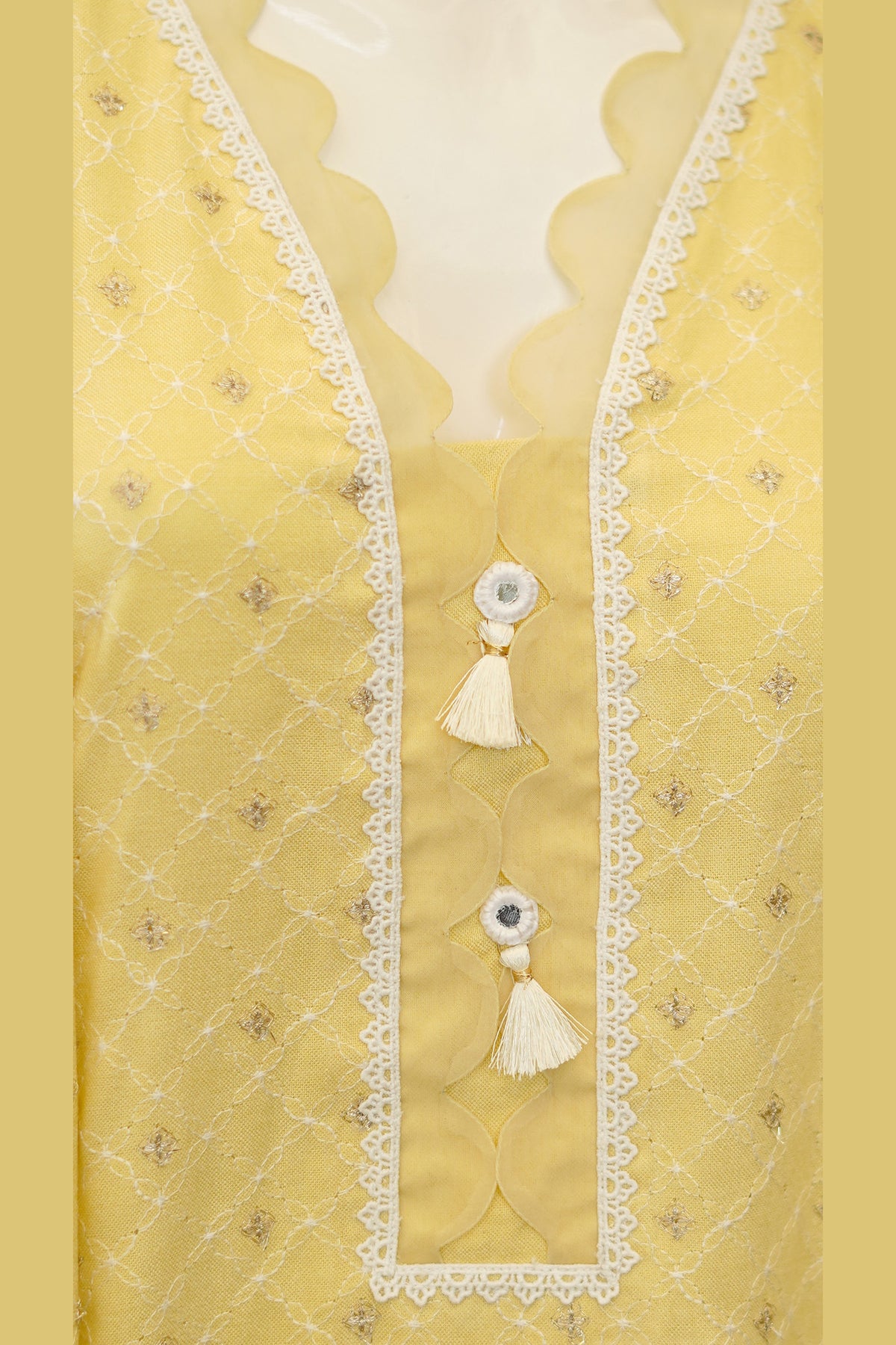 Yellow Karandi Shawl Set